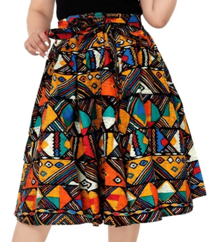 Skirt Ankara Multicolor Print - 341