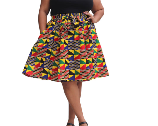 Kente Print Short Skirt